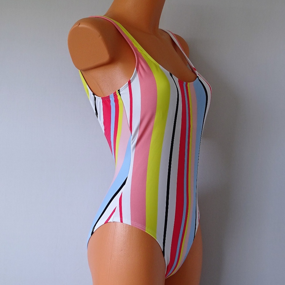 Bar III NWT One Piece Bold Stripe Swimsuit - Picture 2 of 4